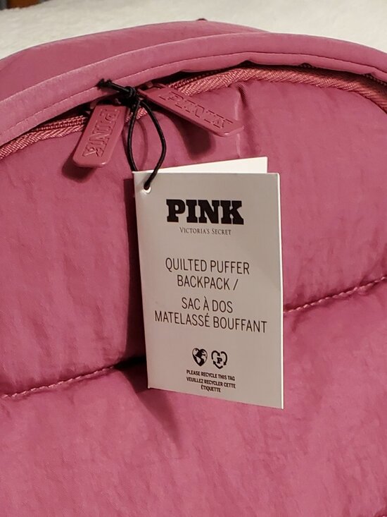 PINK Victoria’s Secret quilted Puffer Backpack - Mauve Color New w/tags! main image 6